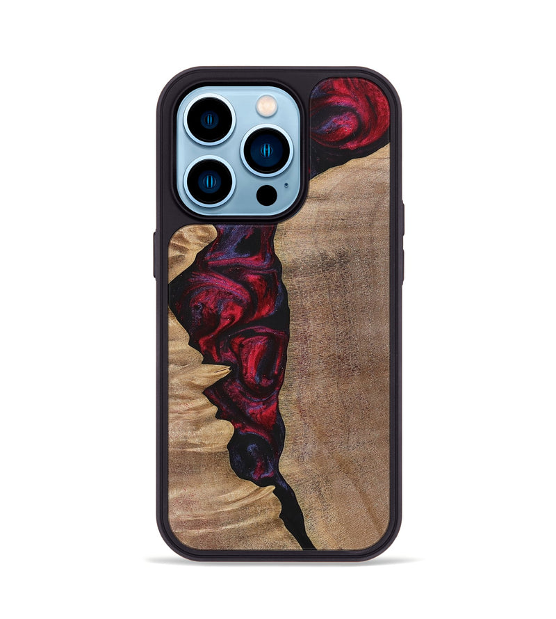 iPhone 14 Pro Wood+Resin Phone Case - Craig (Red, 700103)
