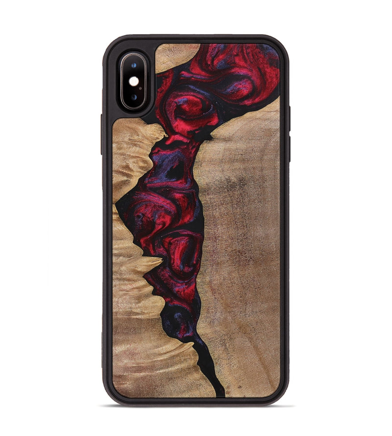 iPhone Xs Max Wood+Resin Phone Case - Craig (Red, 700103)