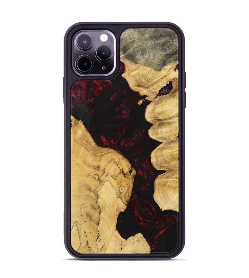 iPhone 11 Pro Max Wood+Resin Phone Case - Seth (Red, 700107)