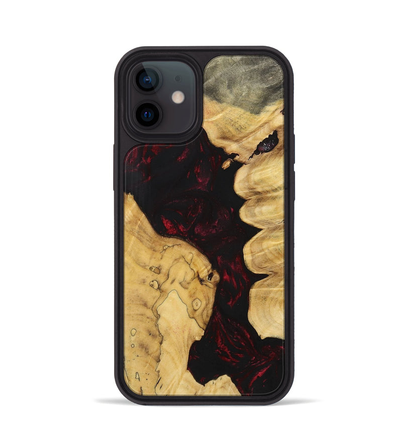 iPhone 12 Wood+Resin Phone Case - Seth (Red, 700107)