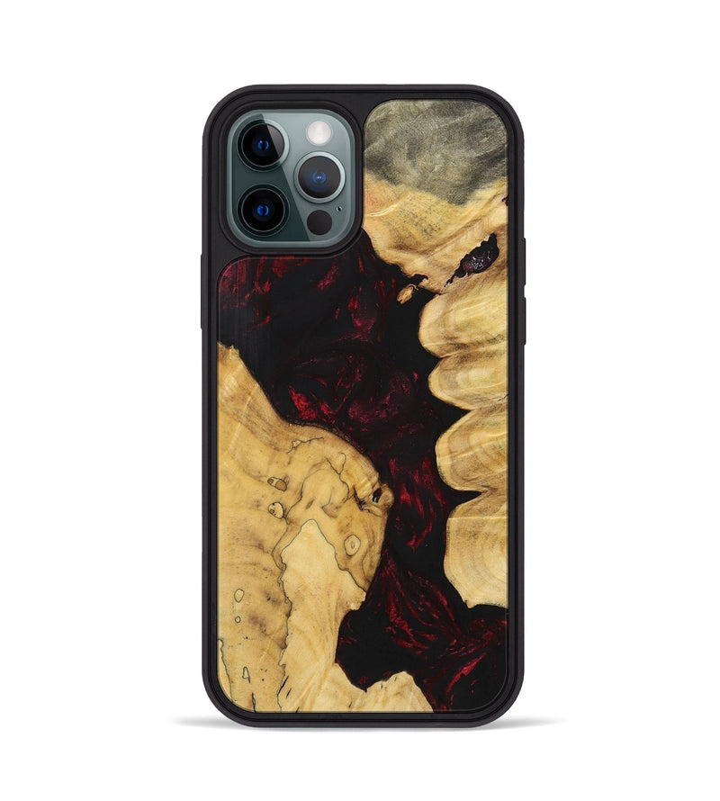 iPhone 12 Pro Wood+Resin Phone Case - Seth (Red, 700107)