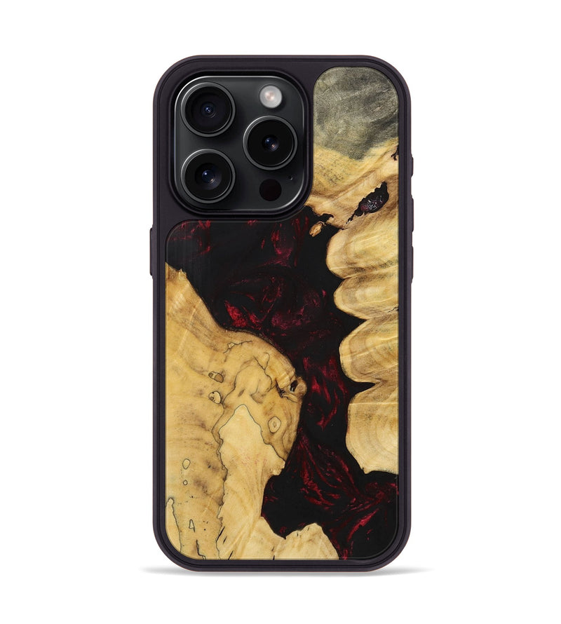 iPhone 15 Pro Wood+Resin Phone Case - Seth (Red, 700107)