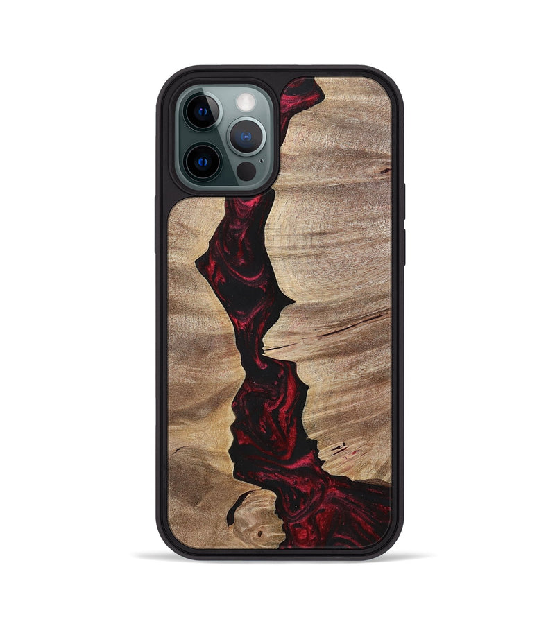 iPhone 12 Pro Wood+Resin Phone Case - Jameson (Red, 700110)
