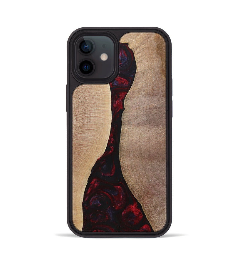 iPhone 12 Wood+Resin Phone Case - Vera (Red, 700115)