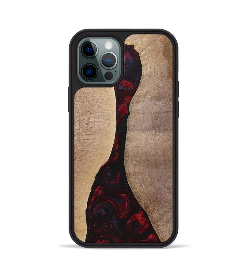 iPhone 12 Pro Wood+Resin Phone Case - Vera (Red, 700115)