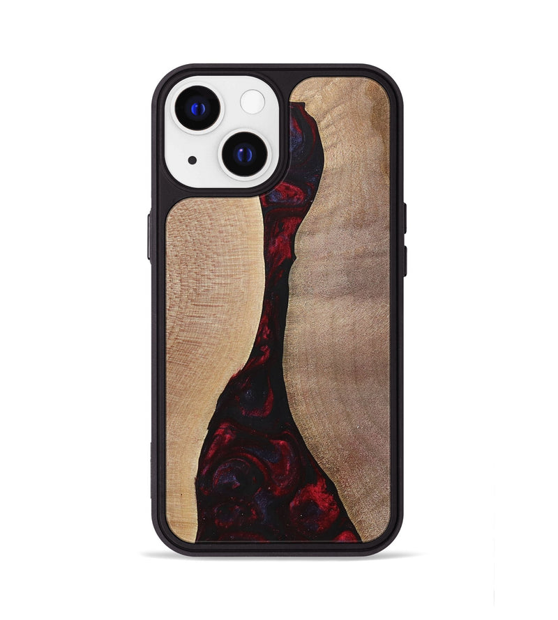 iPhone 13 Wood+Resin Phone Case - Vera (Red, 700115)