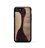 iPhone SE Wood+Resin Phone Case - Vera (Red, 700115)