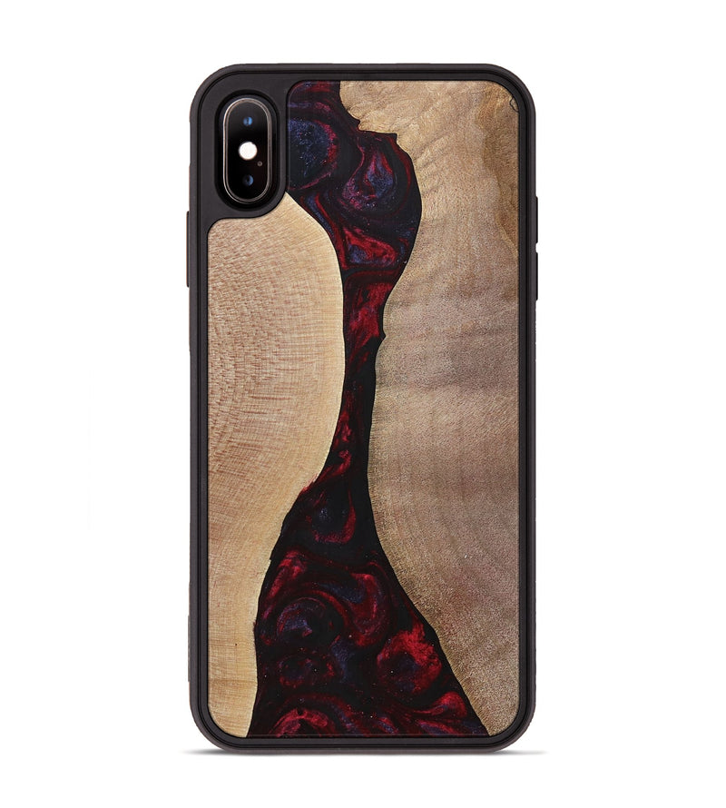 iPhone Xs Max Wood+Resin Phone Case - Vera (Red, 700115)