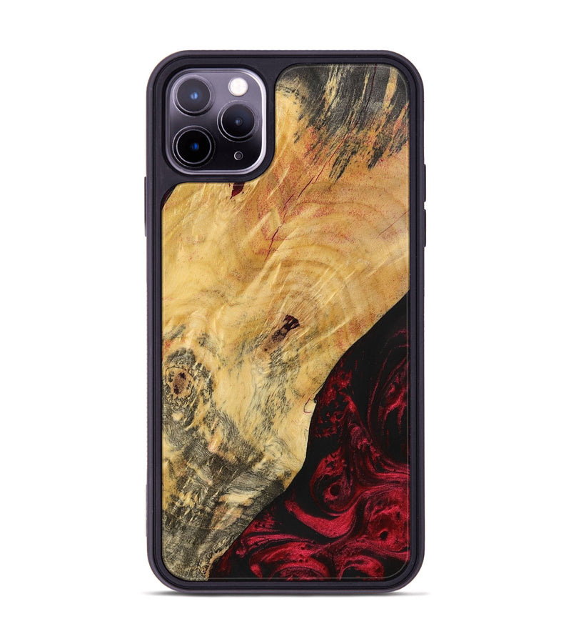 iPhone 11 Pro Max Wood+Resin Phone Case - Sheryl (Red, 700118)