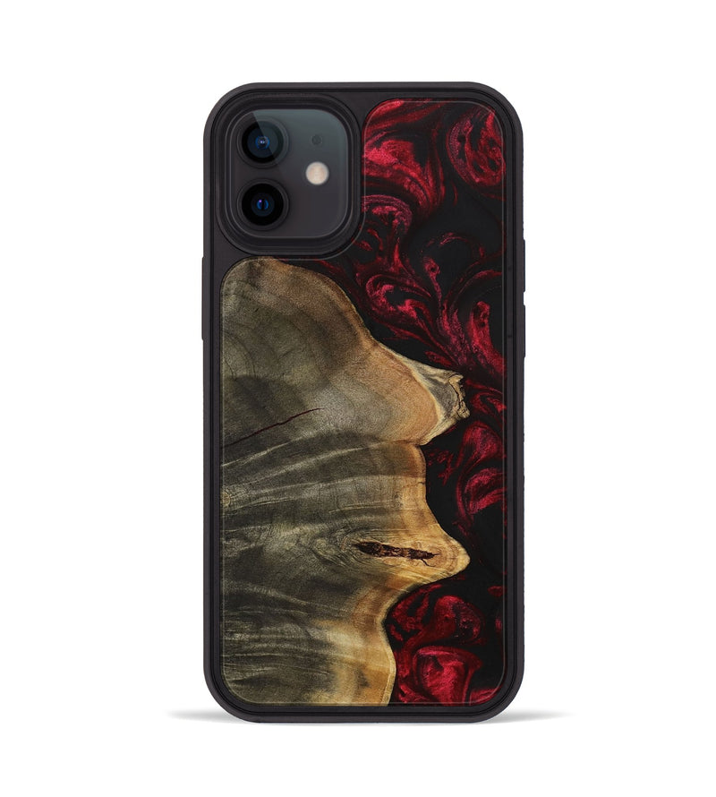 iPhone 12 Wood+Resin Phone Case - Lia (Red, 700119)