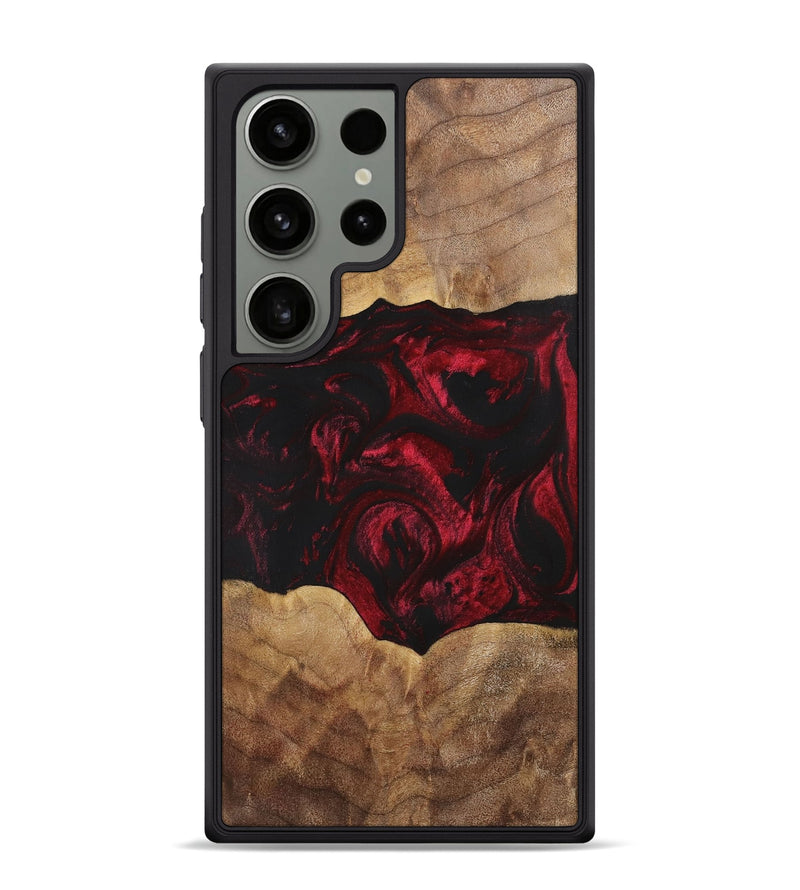 Galaxy S24 Ultra Wood+Resin Phone Case - Shelly (Red, 700123)