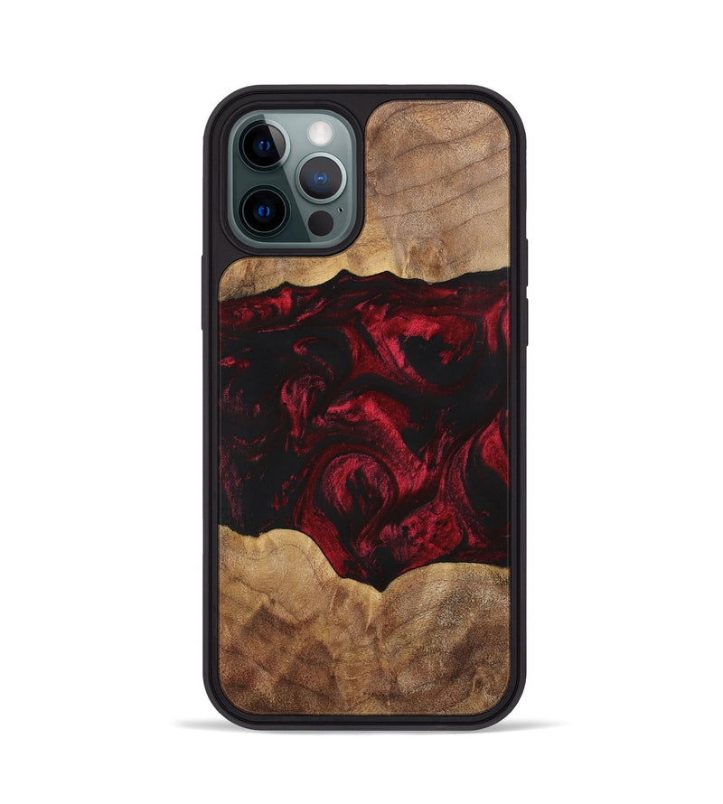 iPhone 12 Pro Wood+Resin Phone Case - Shelly (Red, 700123)