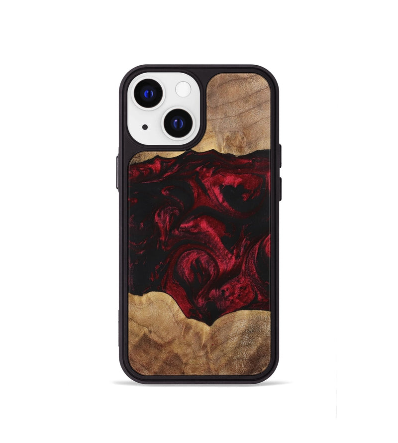 iPhone 13 mini Wood+Resin Phone Case - Shelly (Red, 700123)