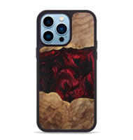 iPhone 14 Pro Max Wood+Resin Phone Case - Shelly (Red, 700123)