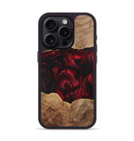 iPhone 15 Pro Wood+Resin Phone Case - Shelly (Red, 700123)