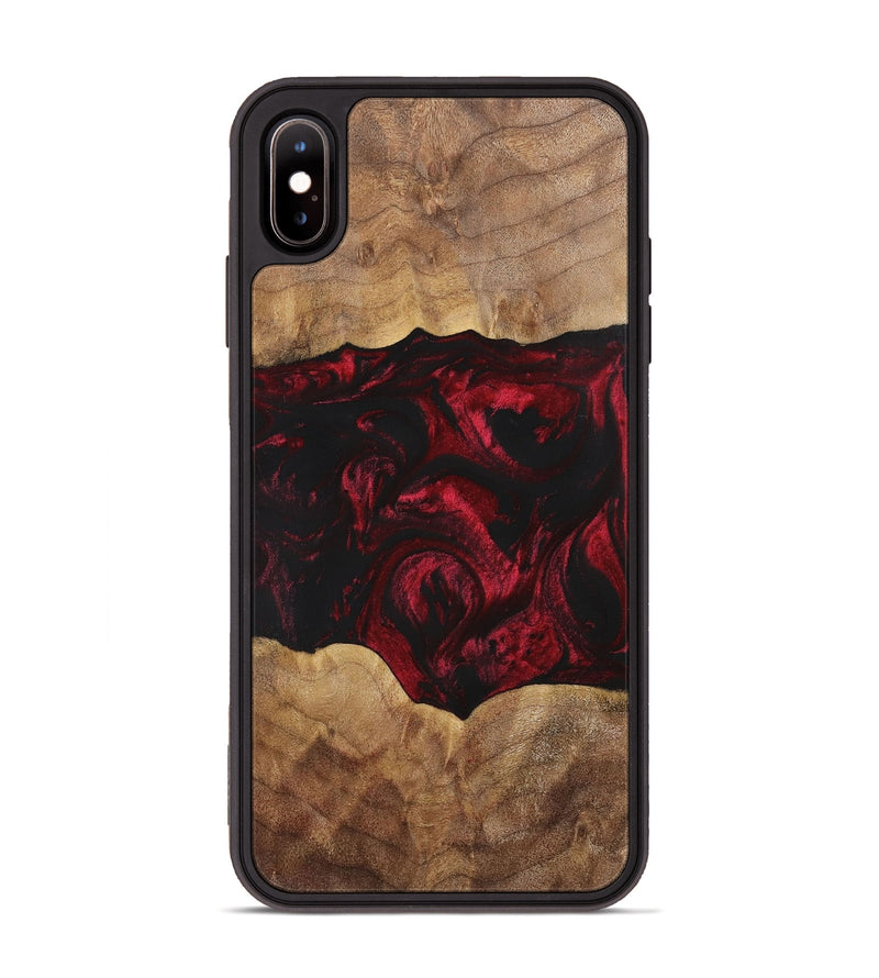 iPhone Xs Max Wood+Resin Phone Case - Shelly (Red, 700123)