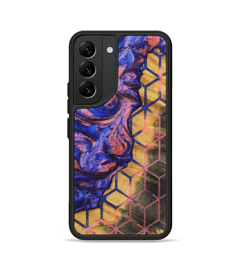 Galaxy S22 Wood+Resin Phone Case - Pam (Pattern, 700136)