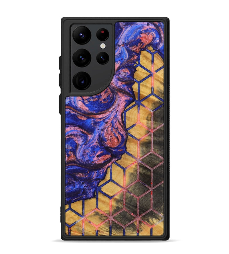 Galaxy S22 Ultra Wood+Resin Phone Case - Pam (Pattern, 700136)