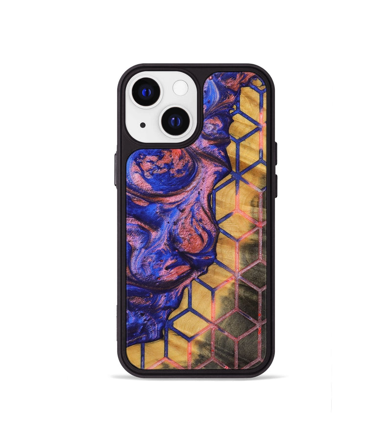 iPhone 13 mini Wood+Resin Phone Case - Pam (Pattern, 700136)