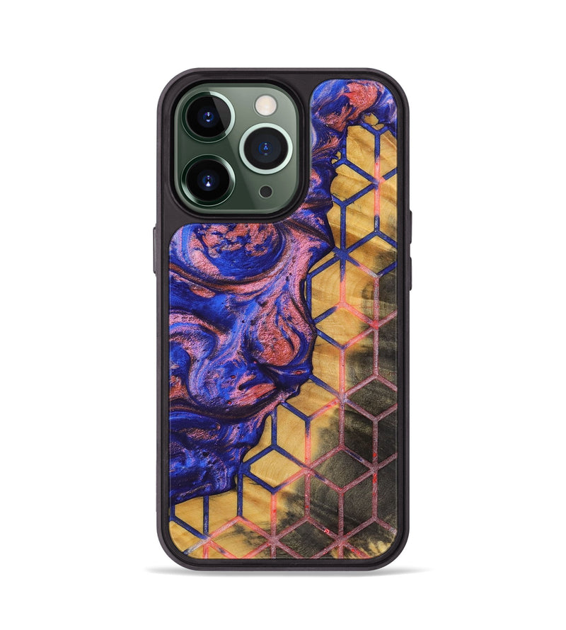 iPhone 13 Pro Wood+Resin Phone Case - Pam (Pattern, 700136)