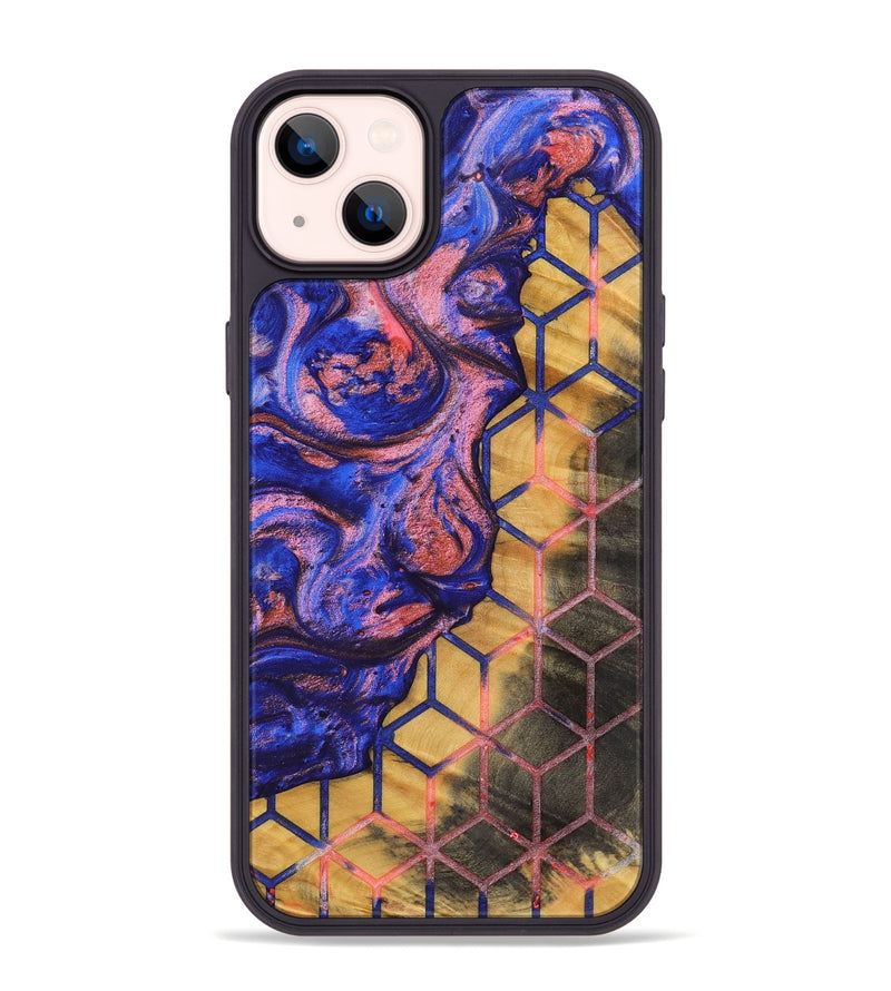 iPhone 14 Plus Wood+Resin Phone Case - Pam (Pattern, 700136)