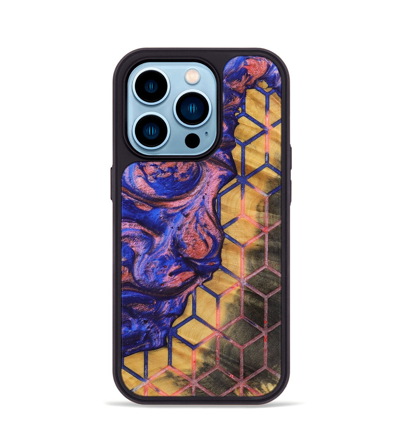 iPhone 14 Pro Wood+Resin Phone Case - Pam (Pattern, 700136)