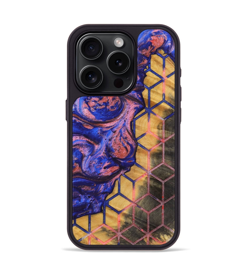 iPhone 15 Pro Wood+Resin Phone Case - Pam (Pattern, 700136)