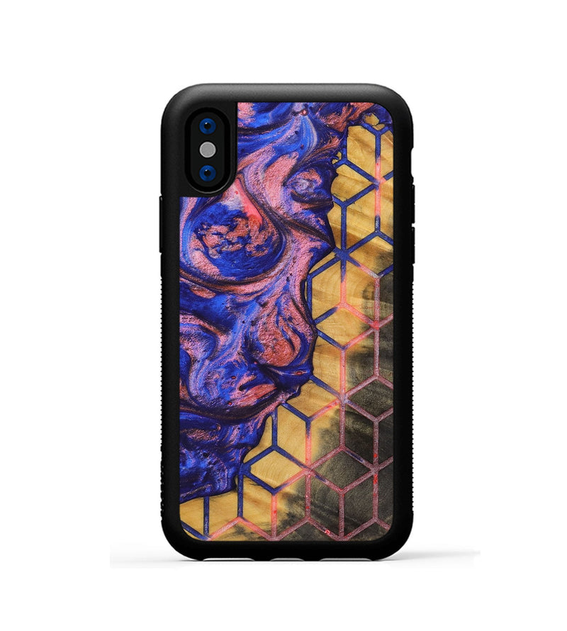 iPhone Xs Wood+Resin Phone Case - Pam (Pattern, 700136)