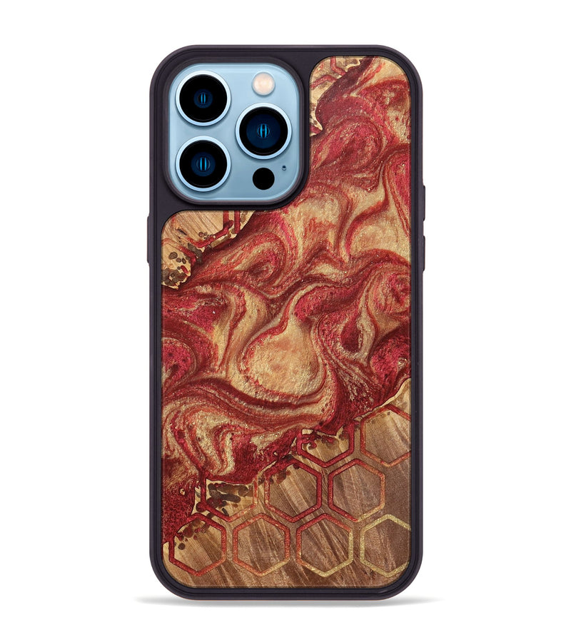 iPhone 14 Pro Max Wood+Resin Phone Case - Giovanni (Pattern, 700139)