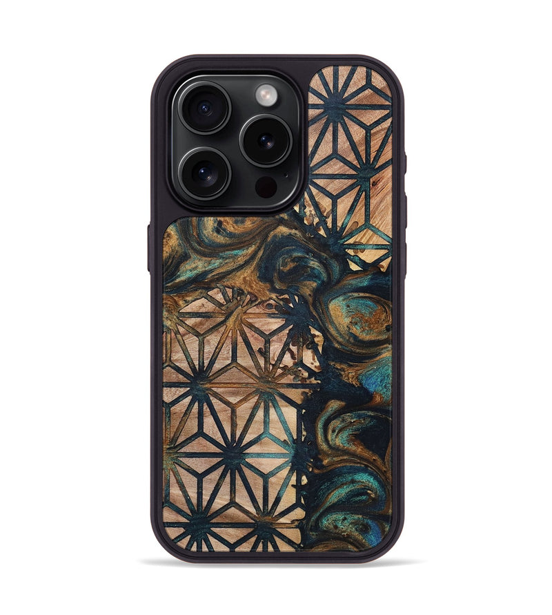 iPhone 15 Pro Wood+Resin Phone Case - Brandi (Pattern, 700141)