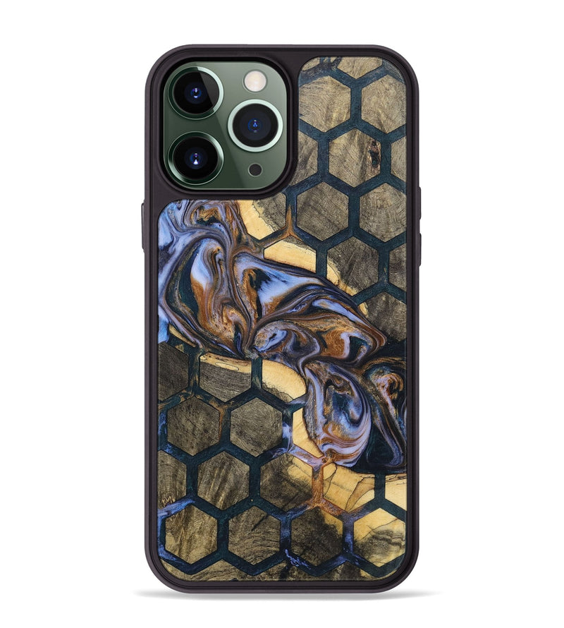 iPhone 13 Pro Max Wood+Resin Phone Case - Valeria (Pattern, 700144)