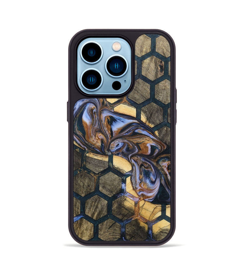 iPhone 14 Pro Wood+Resin Phone Case - Valeria (Pattern, 700144)