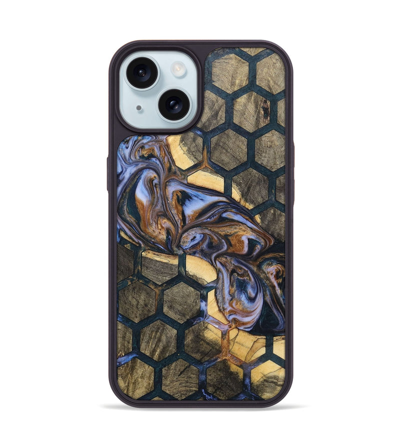 iPhone 15 Wood+Resin Phone Case - Valeria (Pattern, 700144)