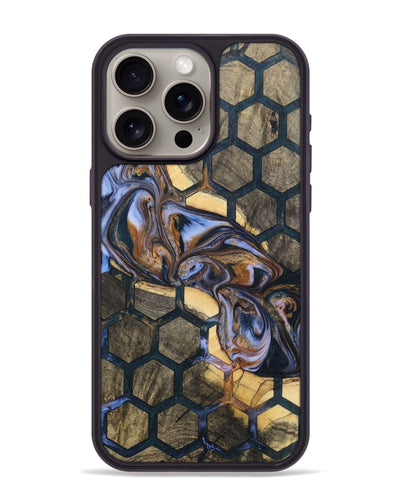 iPhone 15 Pro Max Wood+Resin Phone Case - Valeria (Pattern, 700144)