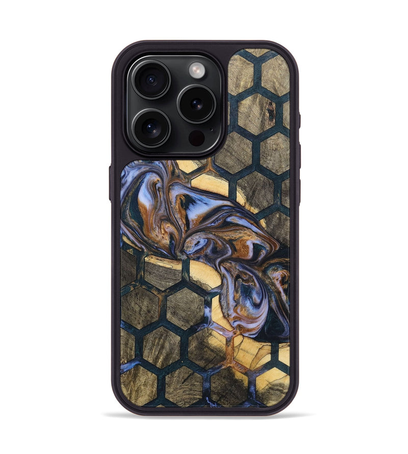 iPhone 15 Pro Wood+Resin Phone Case - Valeria (Pattern, 700144)