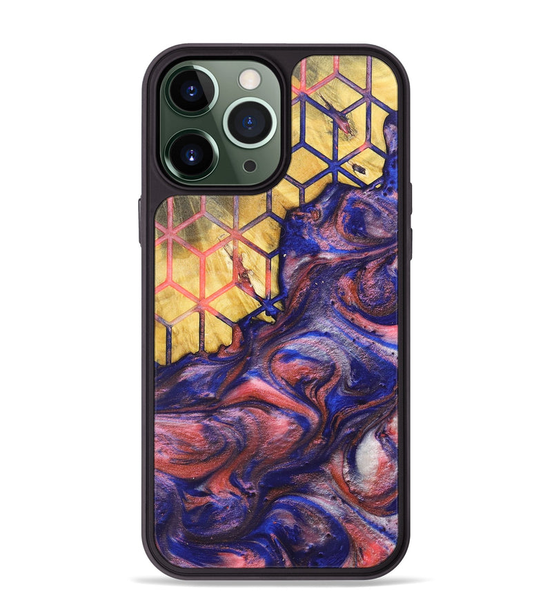 iPhone 13 Pro Max Wood+Resin Phone Case - Nathan (Pattern, 700145)