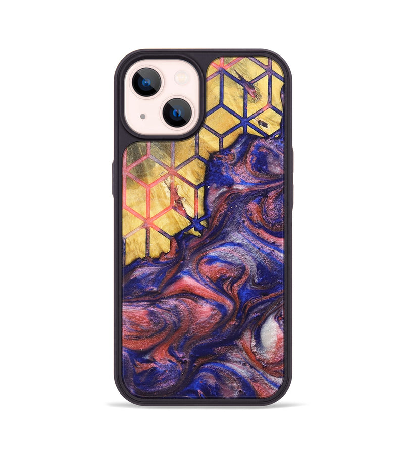 iPhone 14 Wood+Resin Phone Case - Nathan (Pattern, 700145)