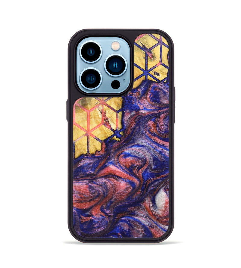 iPhone 14 Pro Wood+Resin Phone Case - Nathan (Pattern, 700145)