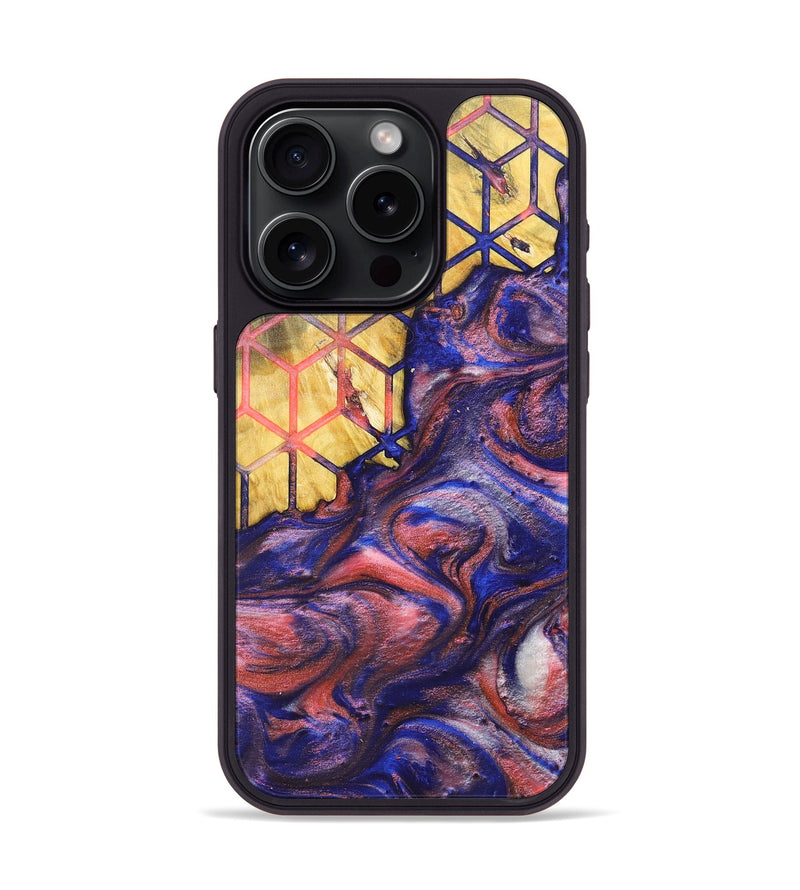 iPhone 15 Pro Wood+Resin Phone Case - Nathan (Pattern, 700145)