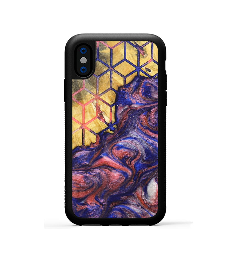 iPhone Xs Wood+Resin Phone Case - Nathan (Pattern, 700145)