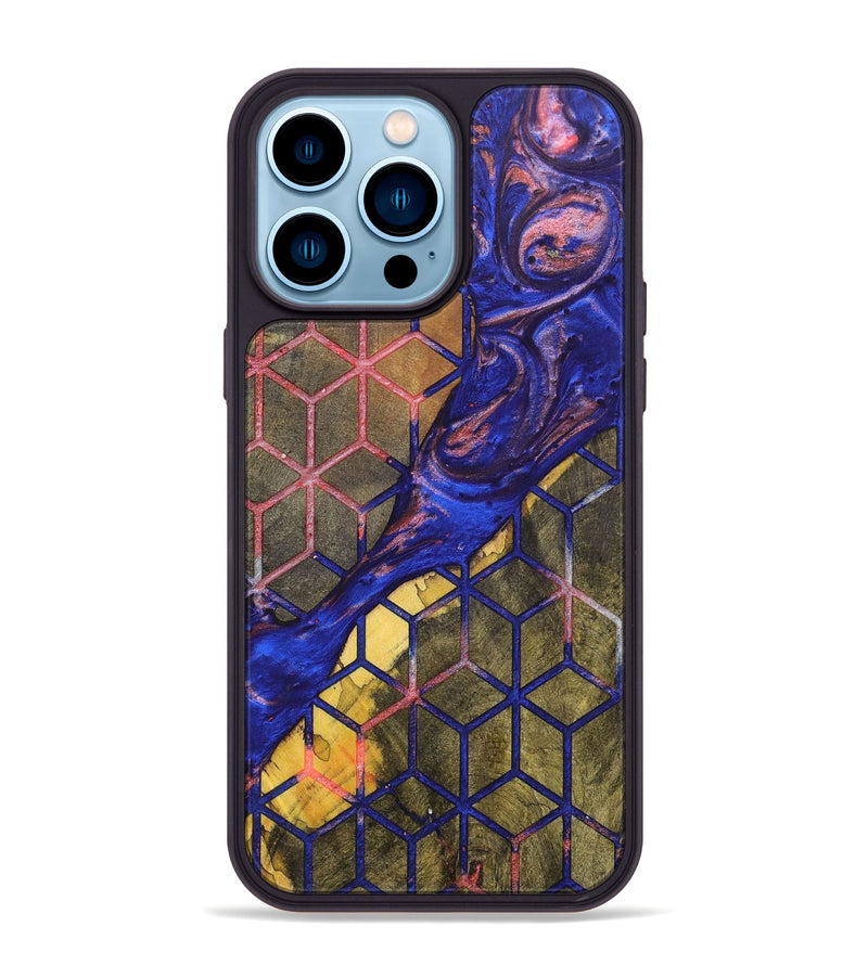 iPhone 14 Pro Max Wood+Resin Phone Case - Kenneth (Pattern, 700151)
