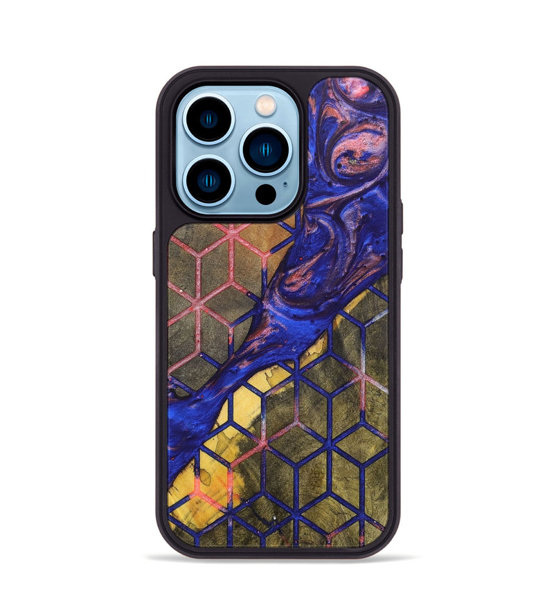 iPhone 14 Pro Wood+Resin Phone Case - Kenneth (Pattern, 700151)
