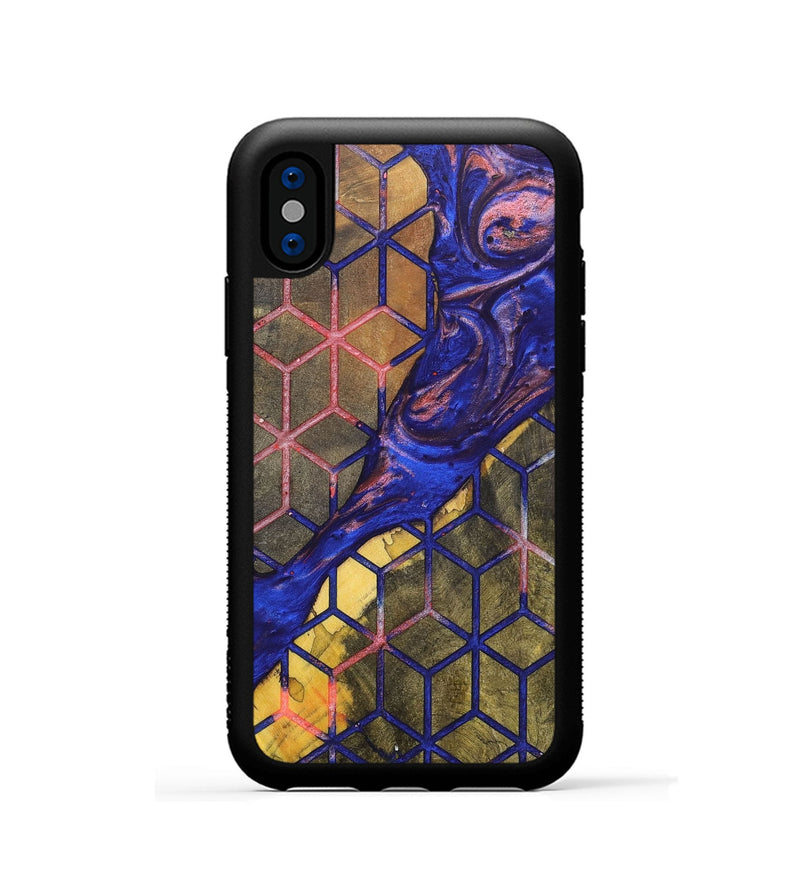 iPhone Xs Wood+Resin Phone Case - Kenneth (Pattern, 700151)