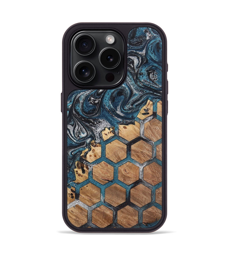 iPhone 15 Pro Wood+Resin Phone Case - Kristi (Pattern, 700154)
