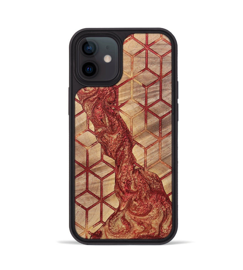 iPhone 12 Wood+Resin Phone Case - Cathleen (Pattern, 700161)