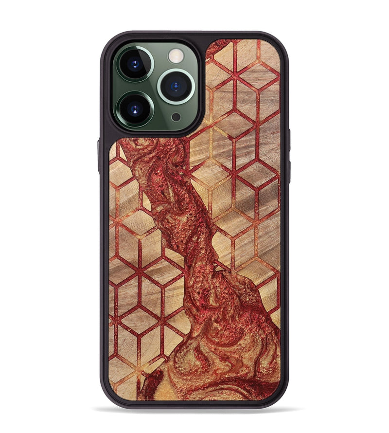 iPhone 13 Pro Max Wood+Resin Phone Case - Cathleen (Pattern, 700161)
