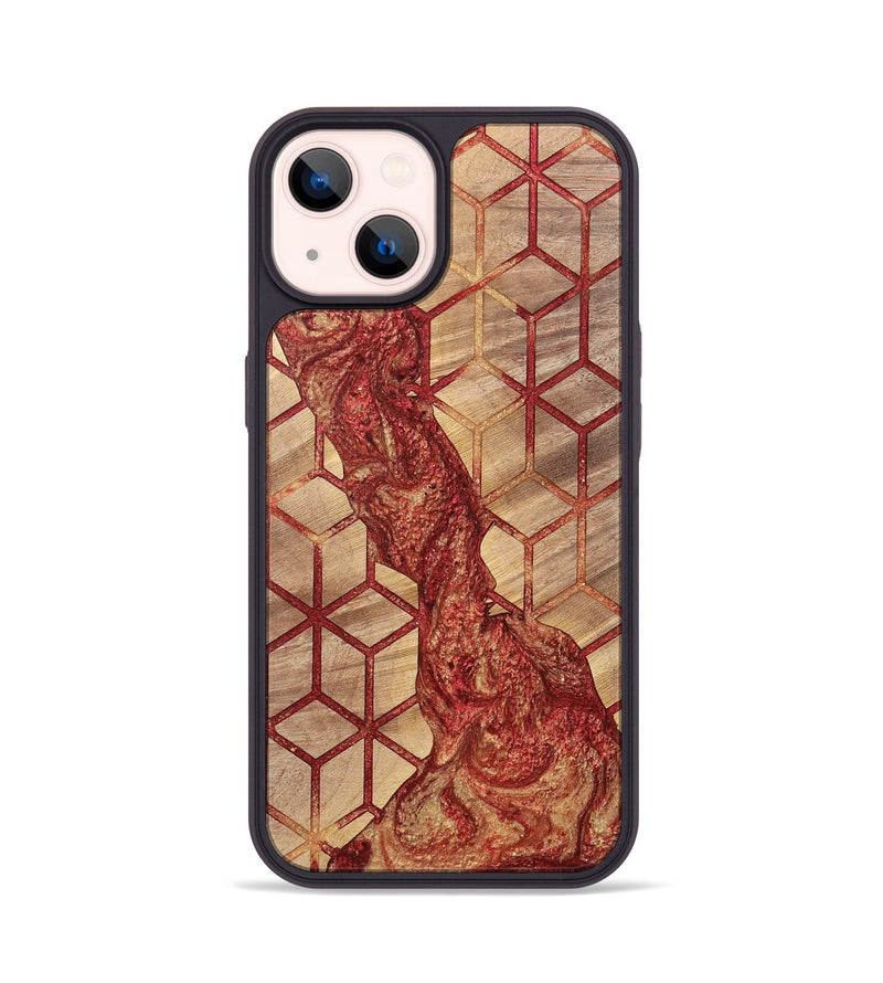 iPhone 14 Wood+Resin Phone Case - Cathleen (Pattern, 700161)