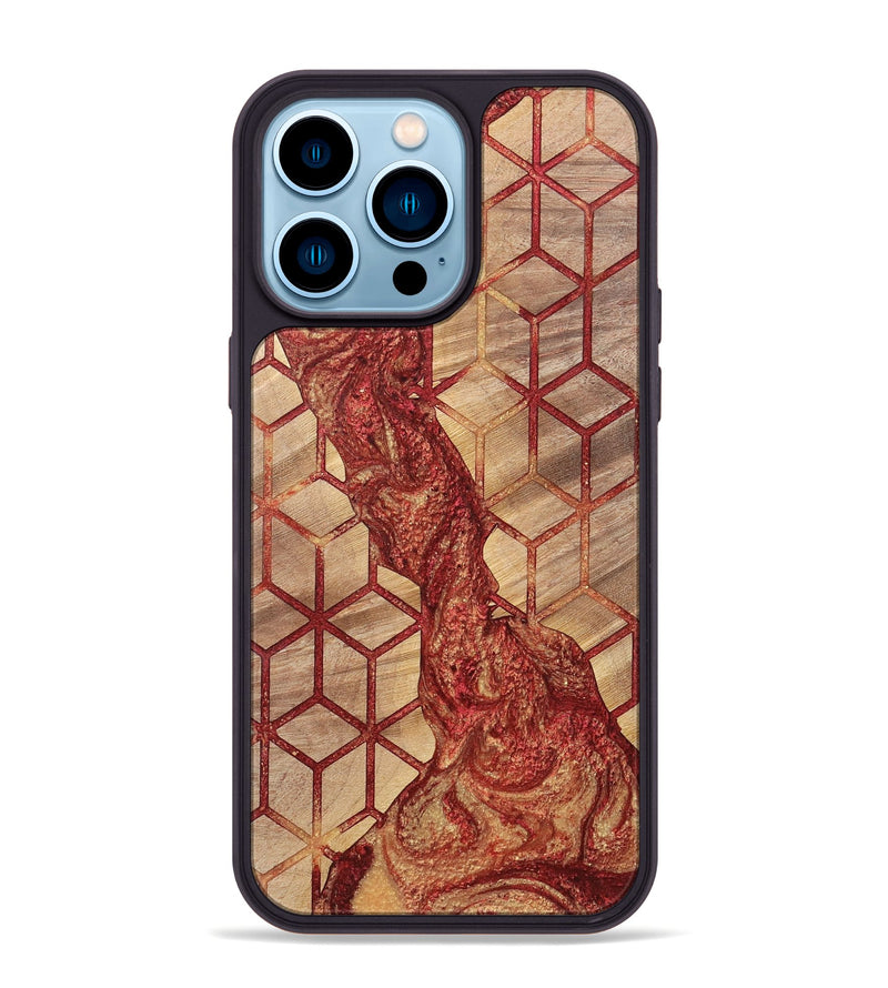 iPhone 14 Pro Max Wood+Resin Phone Case - Cathleen (Pattern, 700161)