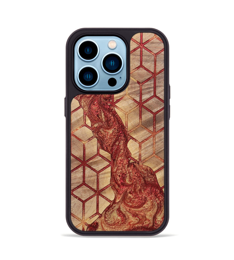 iPhone 14 Pro Wood+Resin Phone Case - Cathleen (Pattern, 700161)