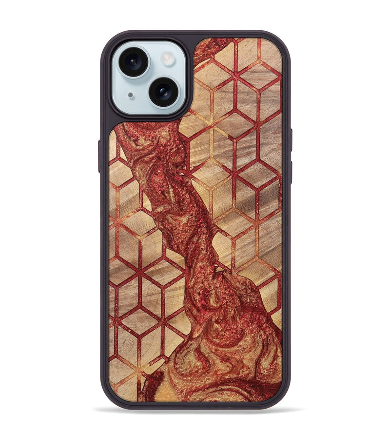 iPhone 15 Plus Wood+Resin Phone Case - Cathleen (Pattern, 700161)